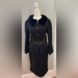 Louis Vuitton Black Suit with Gold Leather Accents